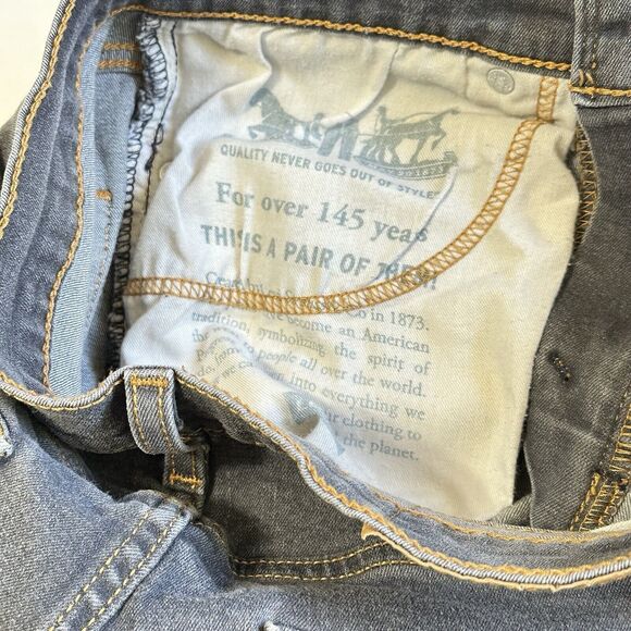 Vintage Levis 502 Jeans Mens Straight 28x30 Light Gray skater Button Fly Stretch - Picture 13 of 16